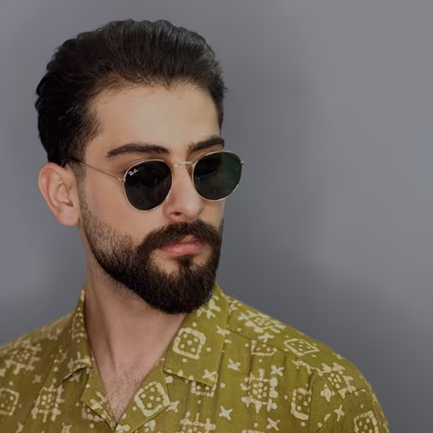 عینک آفتابی مردانه اورجینال مشکی گرد ری بن
