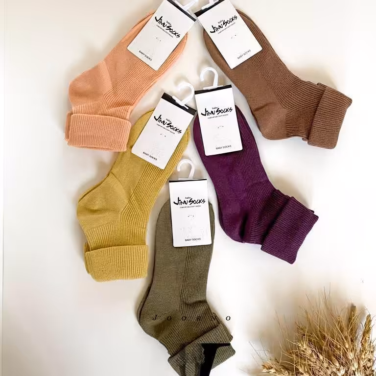 جوراب بچگانه ساقدار لب برگردان کبریتی اورجینال وارداتی