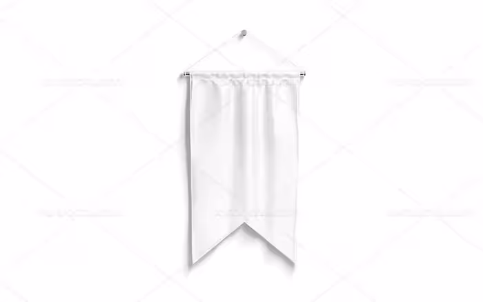 موکاپ پرچم از زاویه رو به رو لایه باز | گرافیک با طعم تربچه