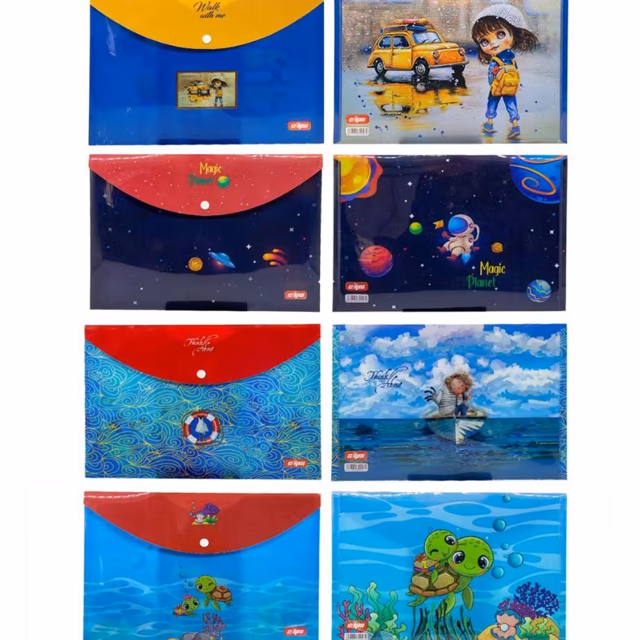 پوشه دکمه دار طرح دار کلیپس 