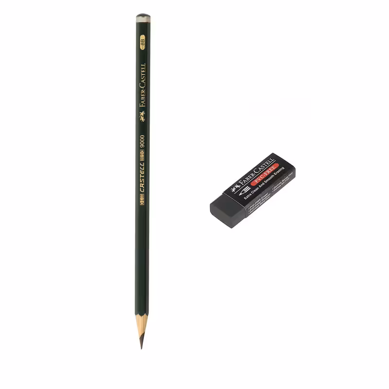 مداد طراحی فابر کاستل مدل 9000 به همراه پاک کن