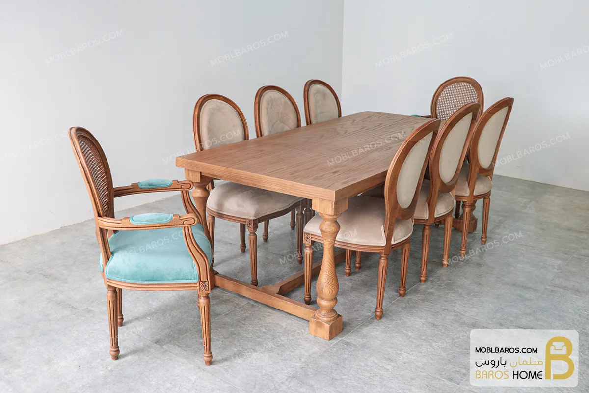 میز ناهارخوری راشل با پایه لویی کد 4