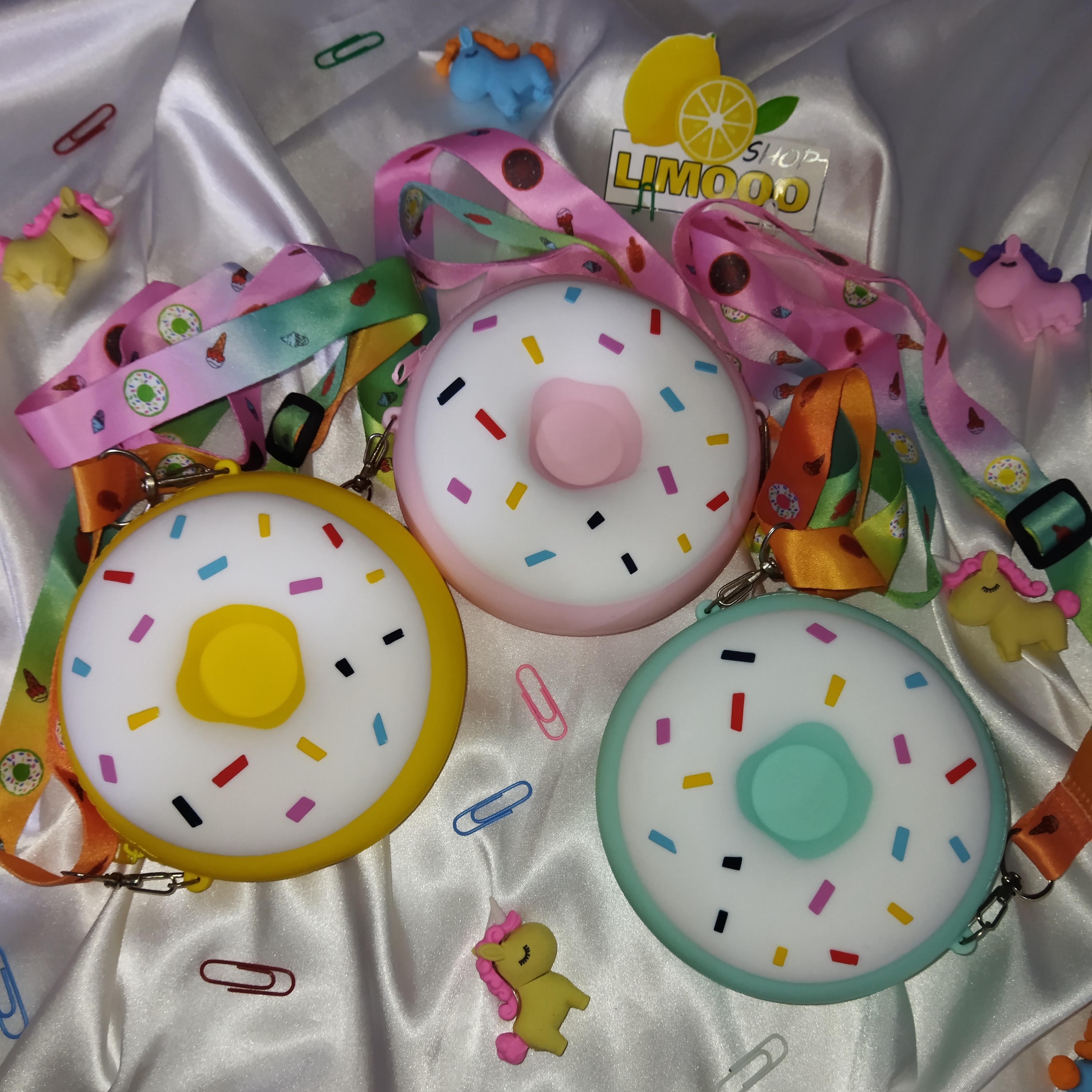 کیف  دوشی سیلیکونی دونات پاستلی وارداتی