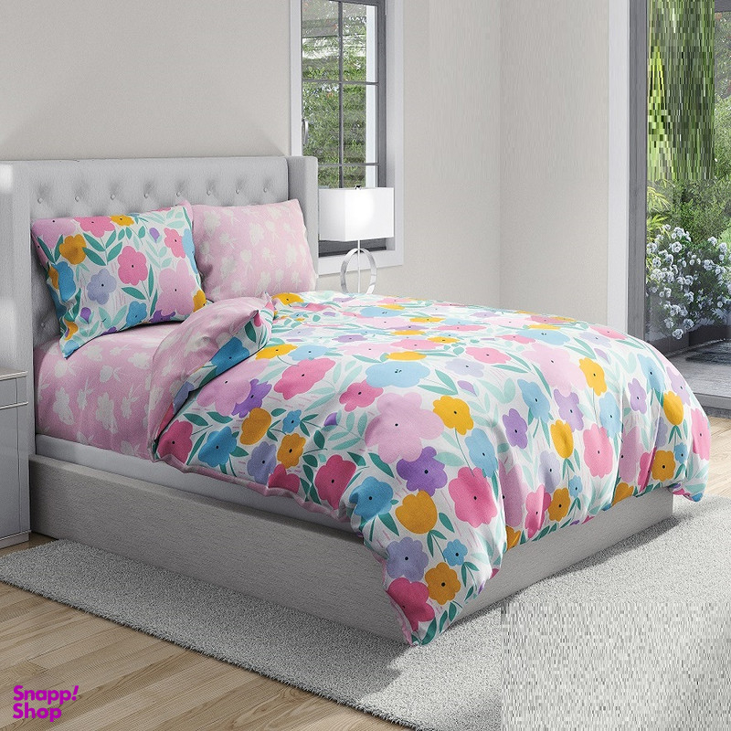 سرویس روتختی طرح ساتین پنبه پلاس کد 64 دو نفره شش تکه