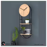 استند و ساعت دیواری ( چوب و فلز ) 