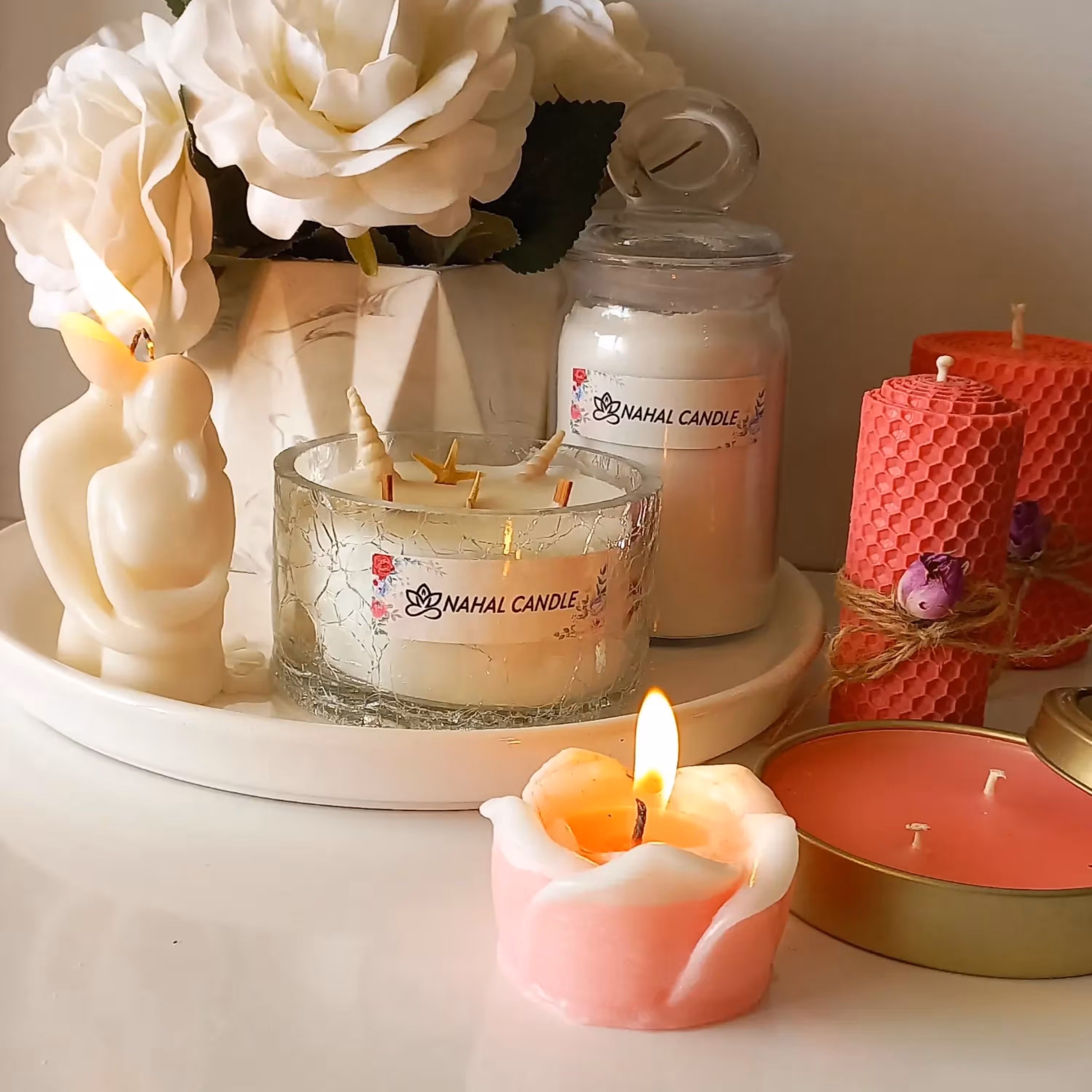 شمع ترکدار  با پارافین کریستال 