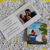 کارت تبریک روز پدر طرح شماره هشت سایز کوچک با متن و تصویر دلخواه شما