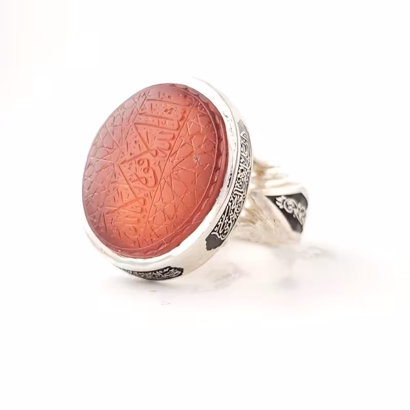 عقیق سرخ یمانی ذکر ماشاءالله، لاقوه الا بالله