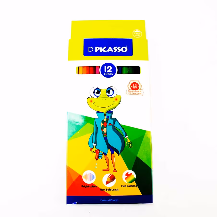 مداد رنگی 12 رنگ پیکاسو طرح قورباغه