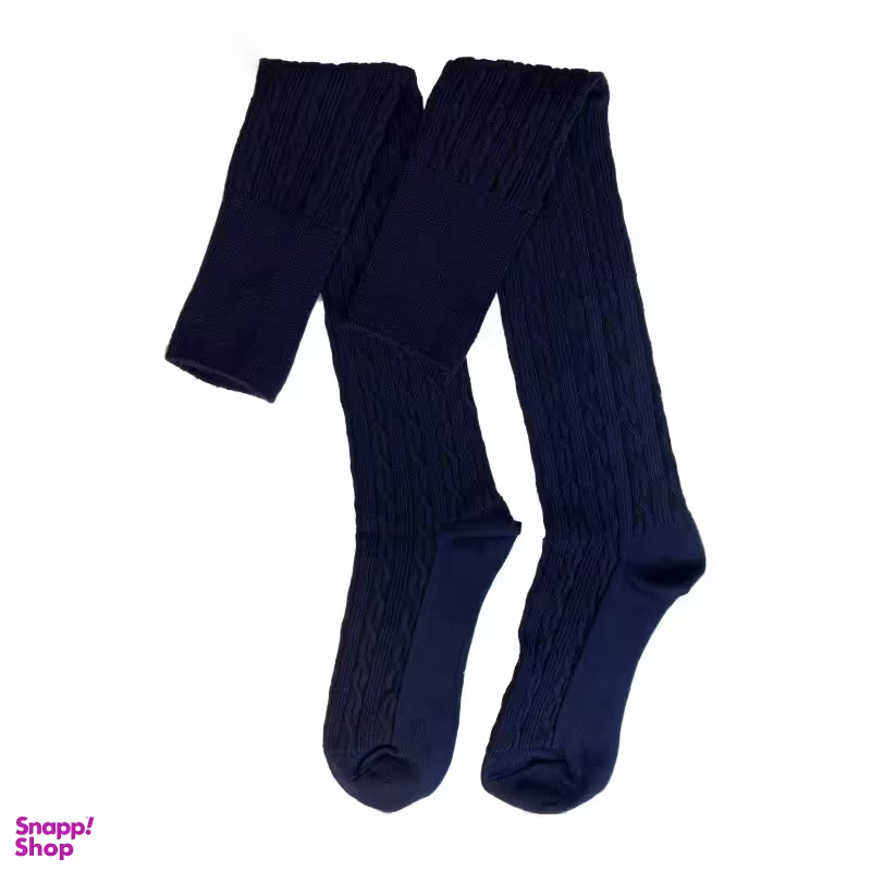 جوراب بافت بالای زانو رنگ سرمه ای