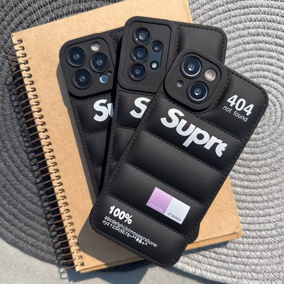 قاب پافری مارک سوپرمه رنگ مشکی آیفون سامسونگ شیائومی