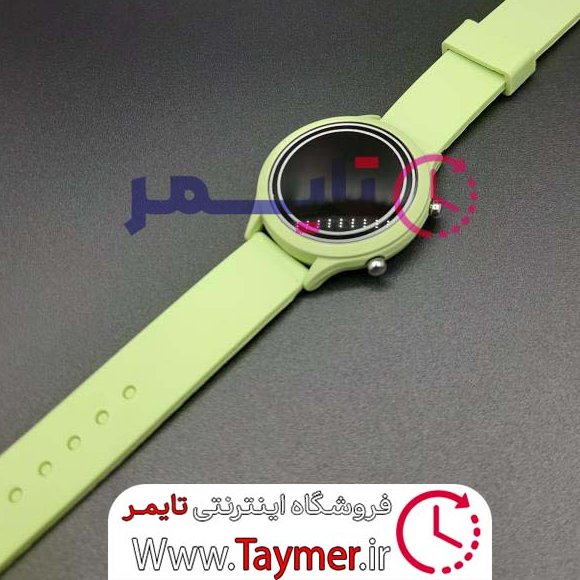 ساعت پسرانه و دخترانه رنگ سبز بندسیلیکونی دیجیتالی صفحه دایره بچگانه