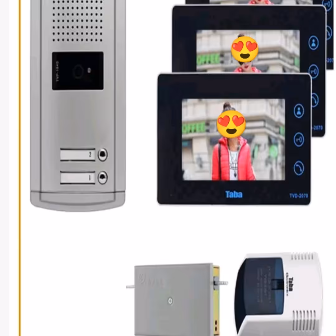 آیفون تصویری تابا . پک کامل 2 واحدی  . مدل 2070 با پنل سپهر 