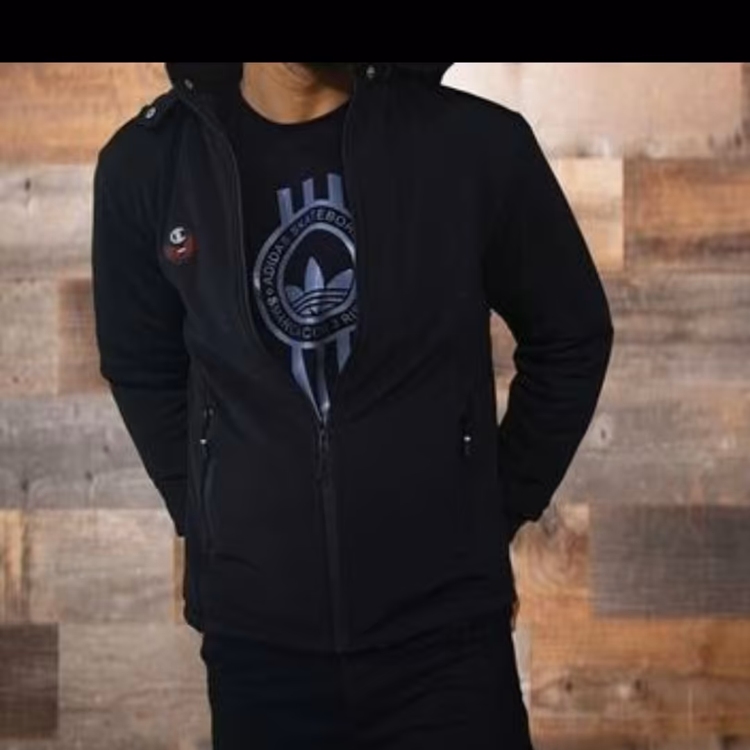 سویشرت غواصی مشکی دمپا ساده مردانه