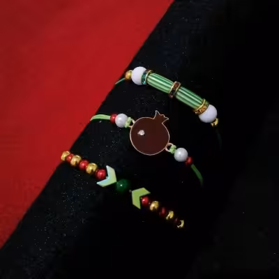 دستبند یلدایی 3تایی دستبند یلدا انار دستبند زنانه دستبند دخترانه