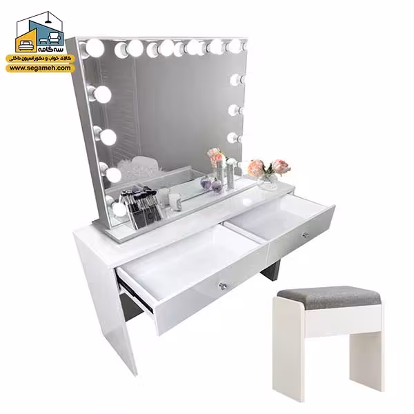 میز آرایش لامپ دار کد DMP113 - فروشگاه سه گامه