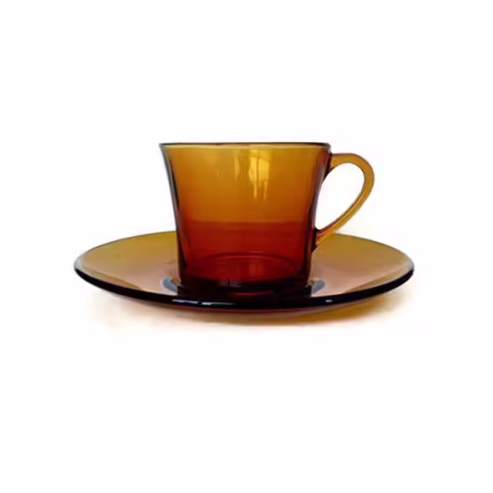 فنجان و نعلبکی عسلی دورالکس DURALEX AMBER