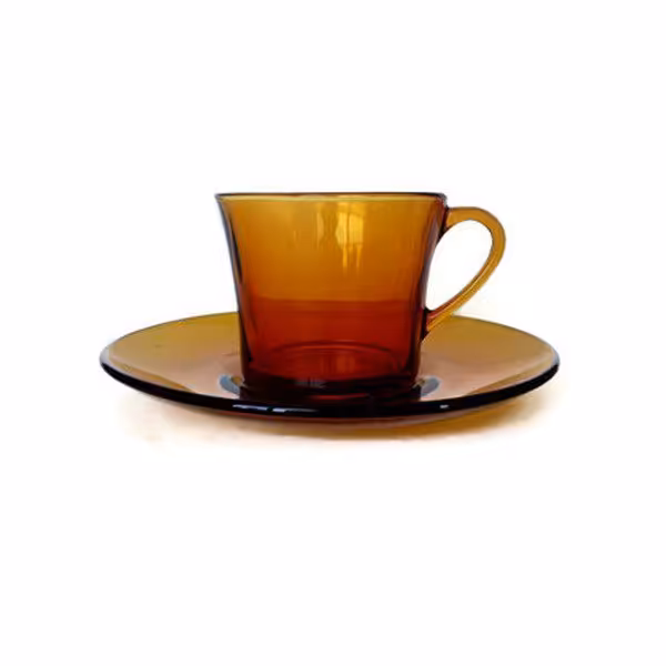 فنجان و نعلبکی عسلی دورالکس DURALEX AMBER