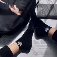 جوراب مچی آدیداس مشکی نخ پنبه فری سایز