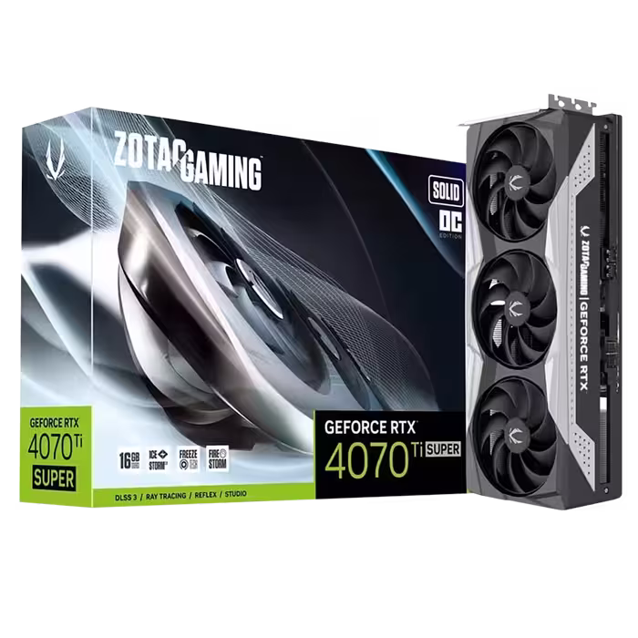 کارت گرافیک زوتک RTX 4070 Ti SUPER SOLID OC 16GB | فروشگاه گیمینگ تکاف