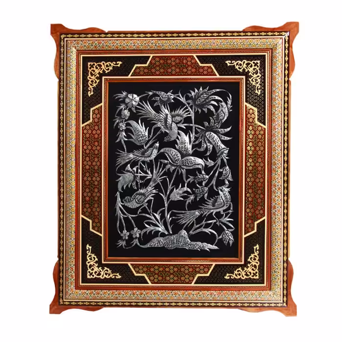 تابلو خاتم کاری و مس قلمزنی سایز 50در60 سانت اعلا