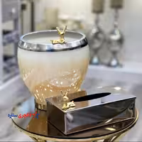 سطل و جادستمال آبگز و شیشه رنگی گوزن