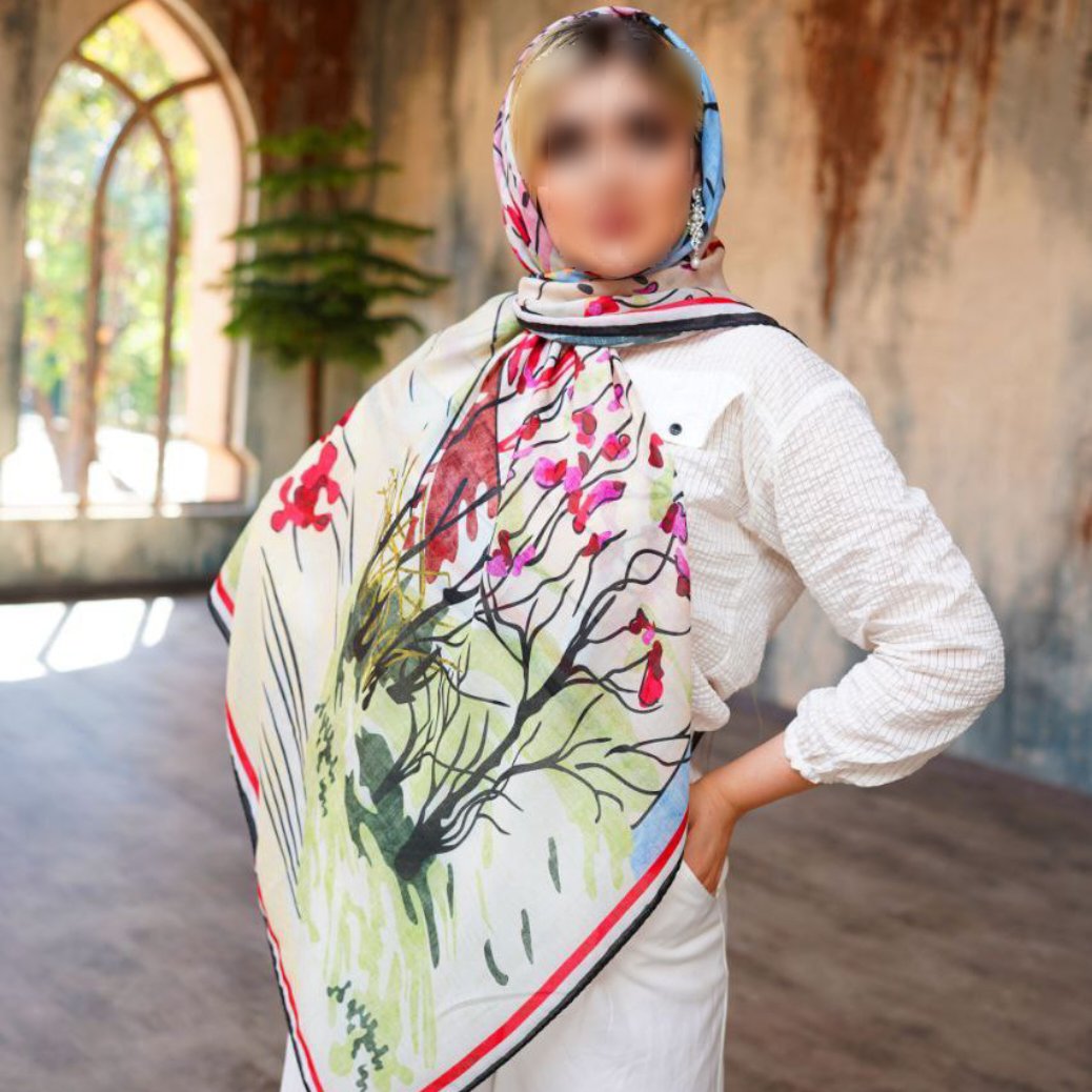 روسری سوپرنخی گارزا قواره 135 ارسال رایگان کد 246 بانو