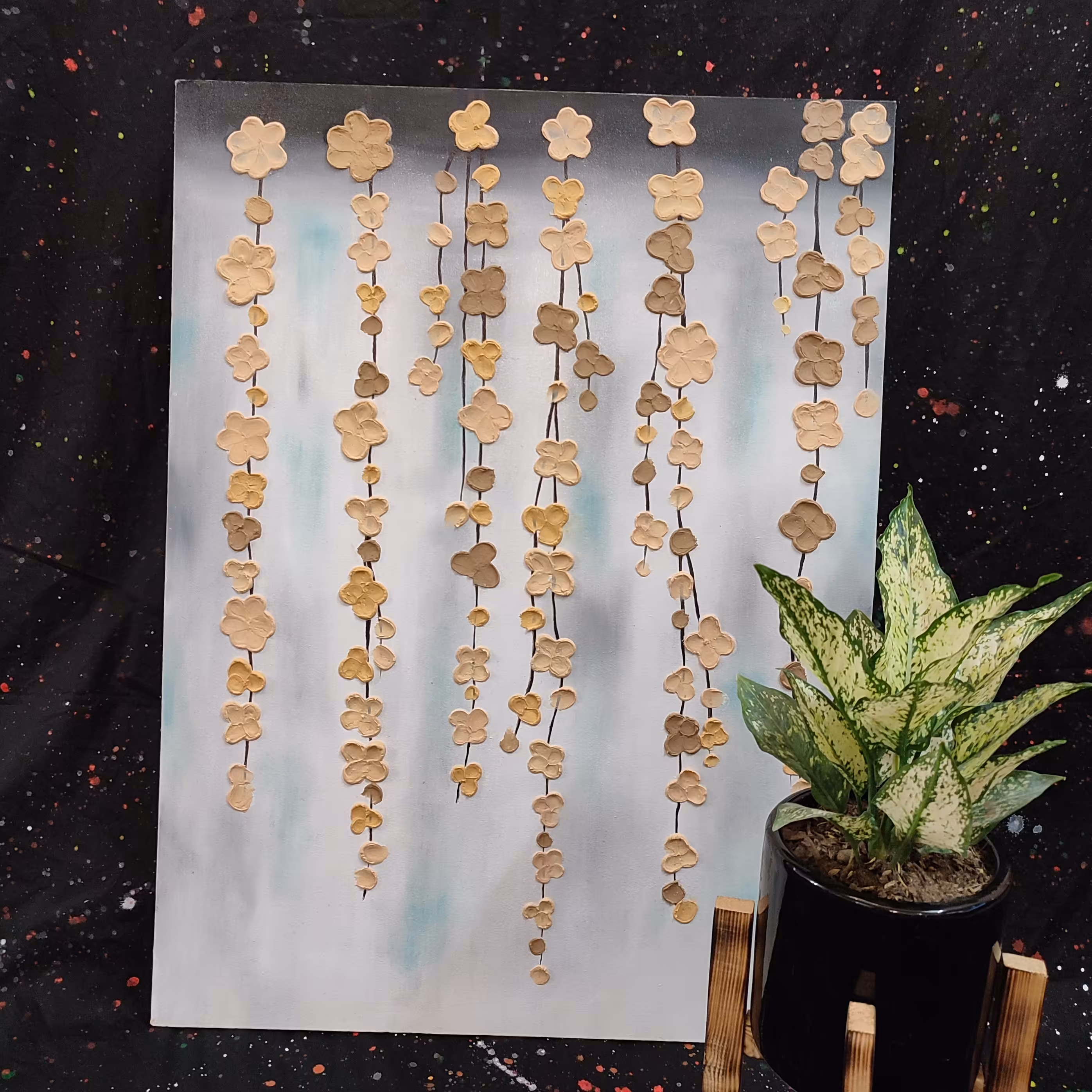 تابلو  ریسه گل  برجسته