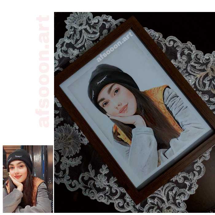 طراحی چهره مدادرنگی سایز آ4 هدیه ی تولد سورپزایز خاص سالگرد ازدواج 