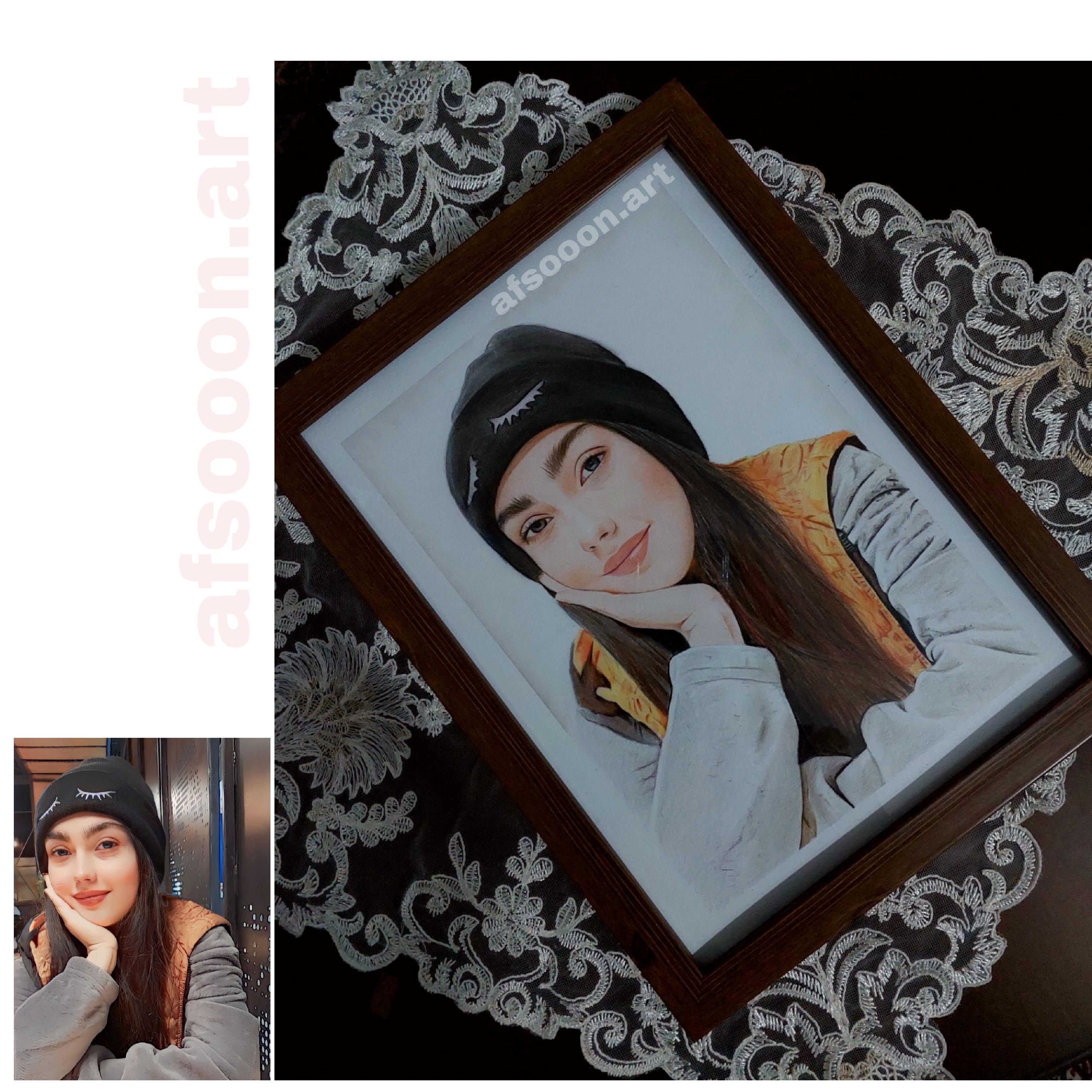 طراحی چهره مدادرنگی سایز آ4 هدیه ی تولد سورپزایز خاص سالگرد ازدواج