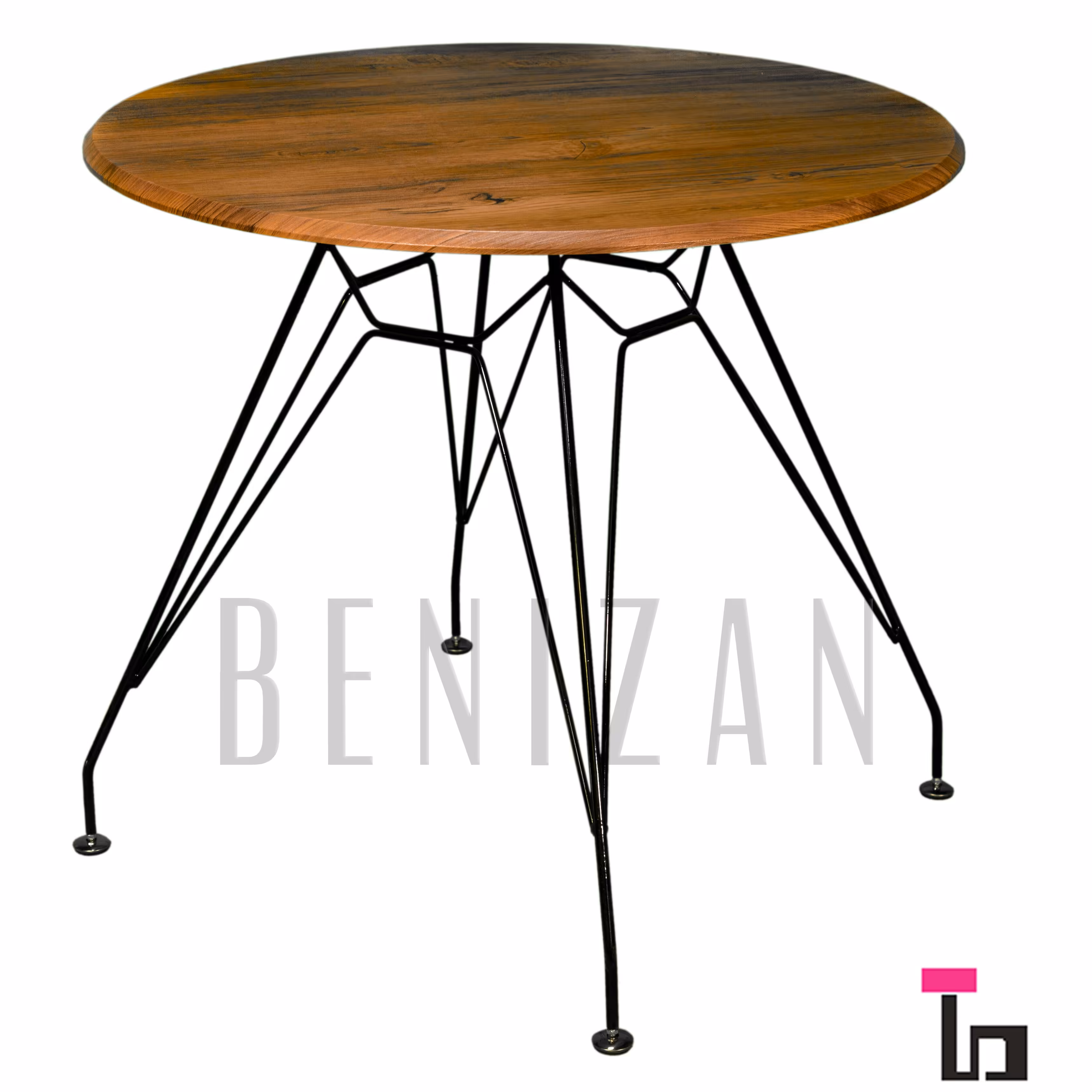 میز پایه ایفلی و رویهmdf با روکش پلاستیک( وکیوم شده و 16 میل) قطر 80 ( پس کرایه)