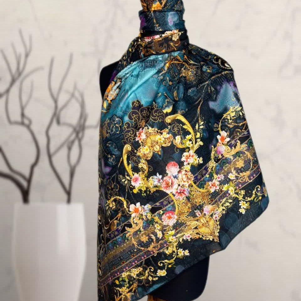 روسری طرح شاخه گل