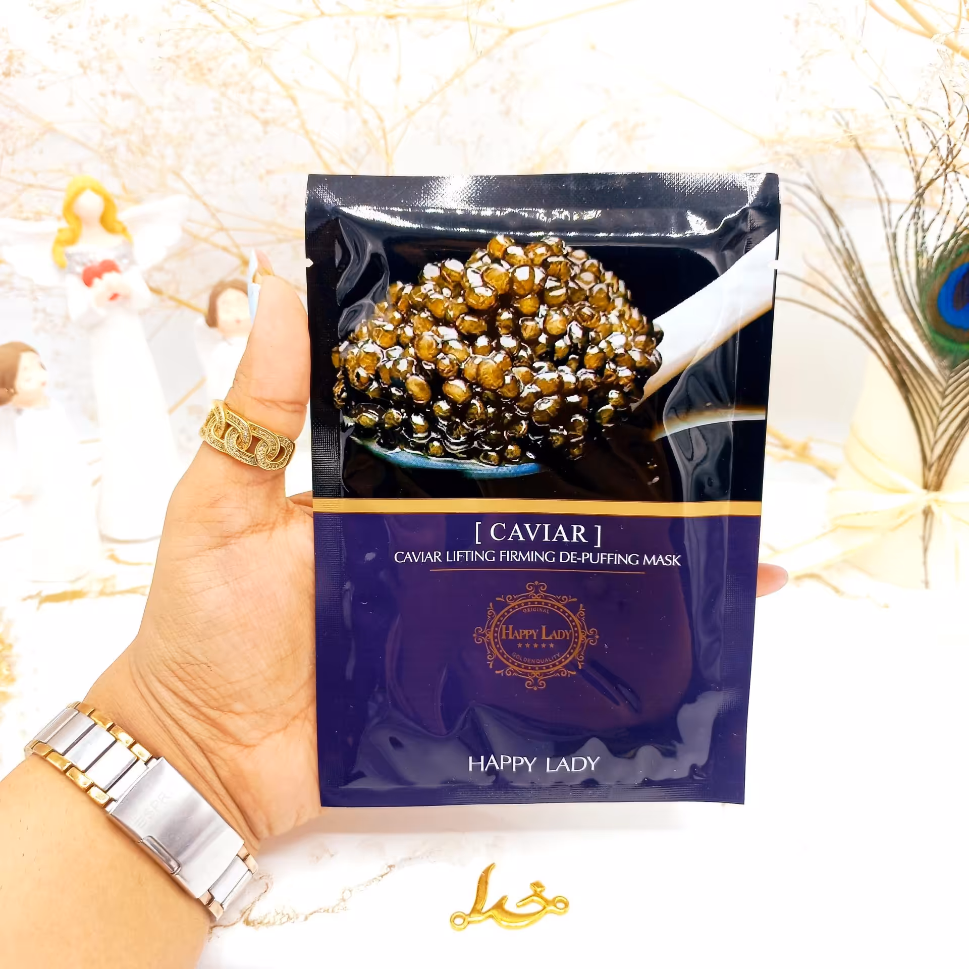 ماسک ورقه ای ضد پیری و جوانساز خاویار هپی لیدی HAPPY LADY

