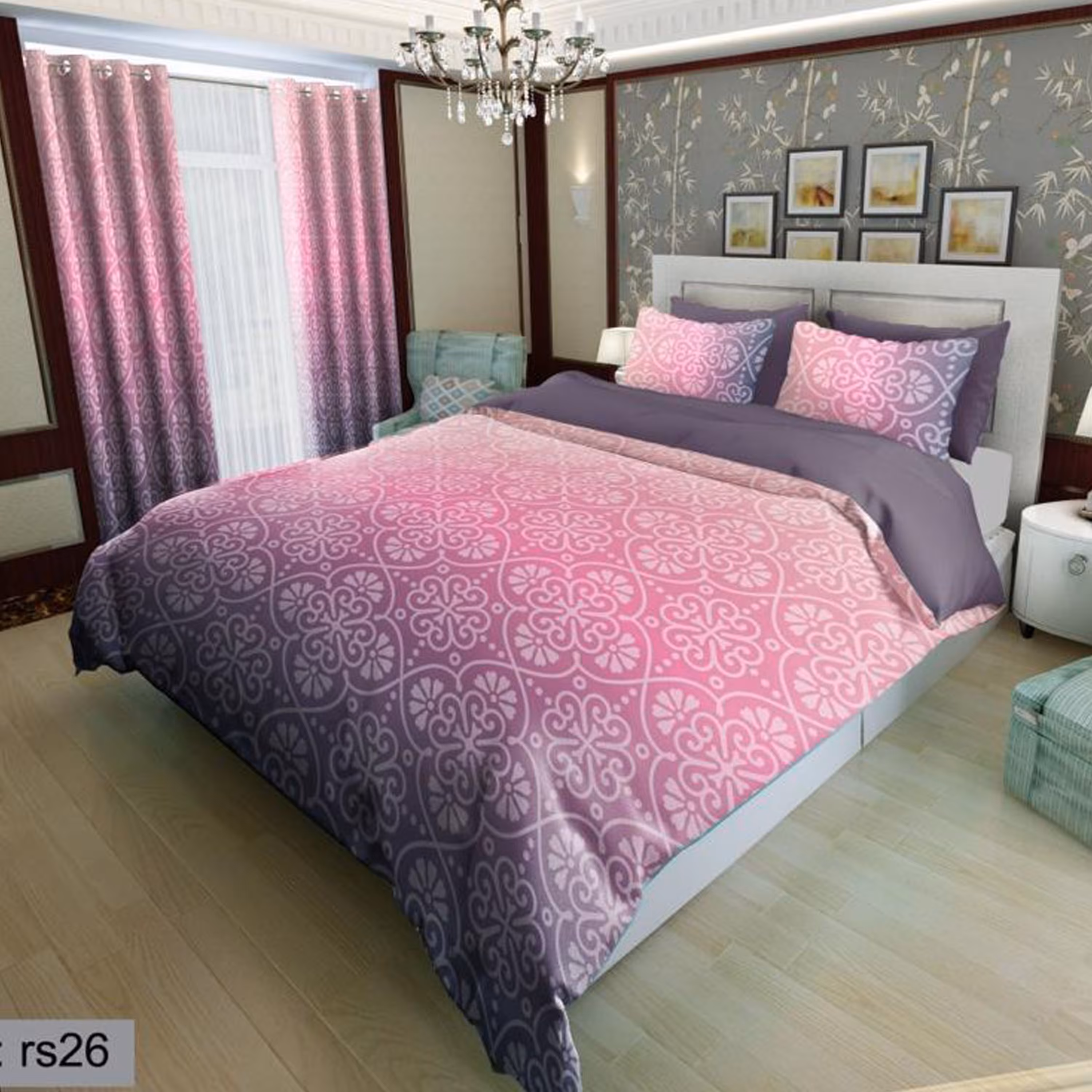 سرویس روتختی 2 نفره تنسل چاپی برندترک لند(Turk Land) rs 26