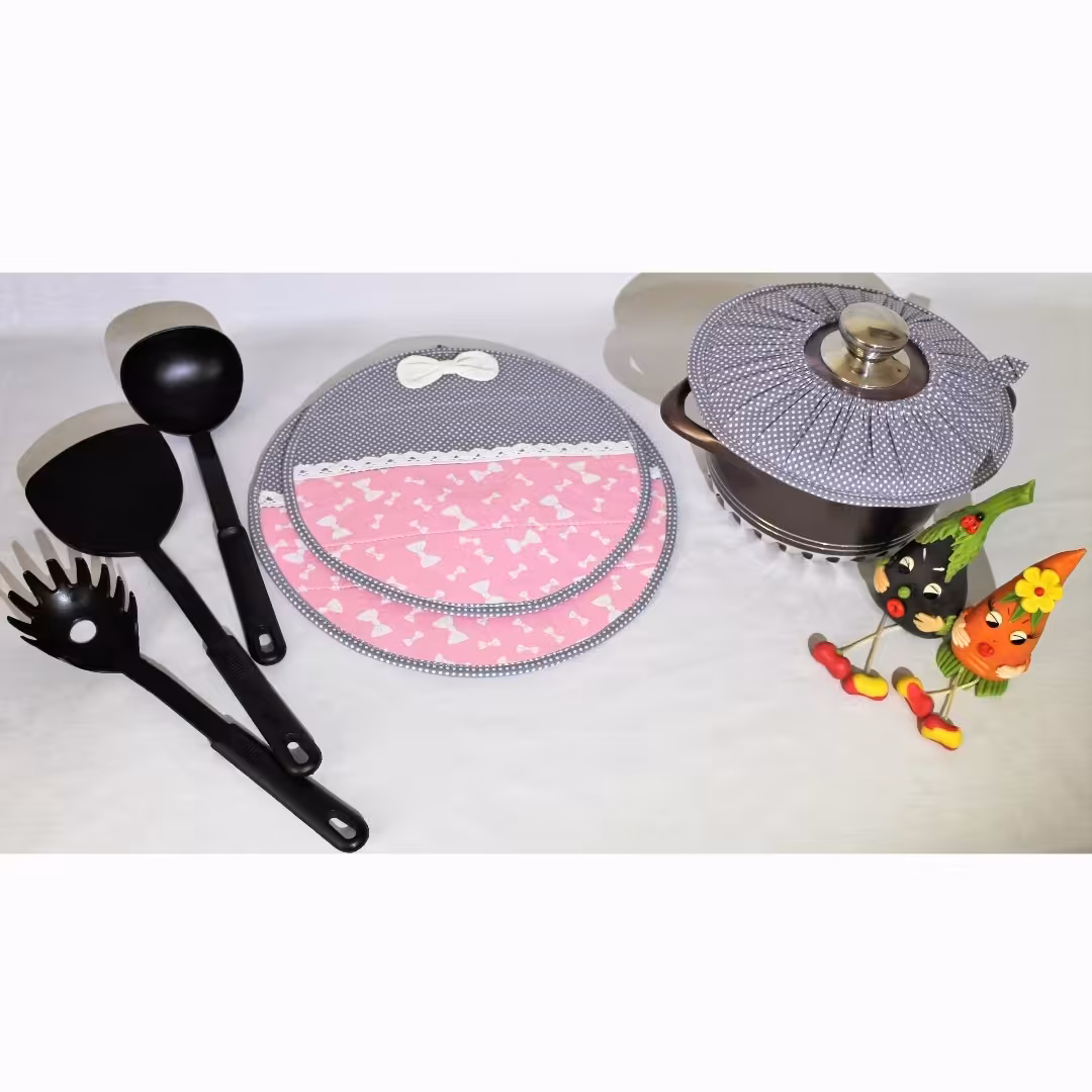 سرویس آشپزخانه با پارچه کتان نخ