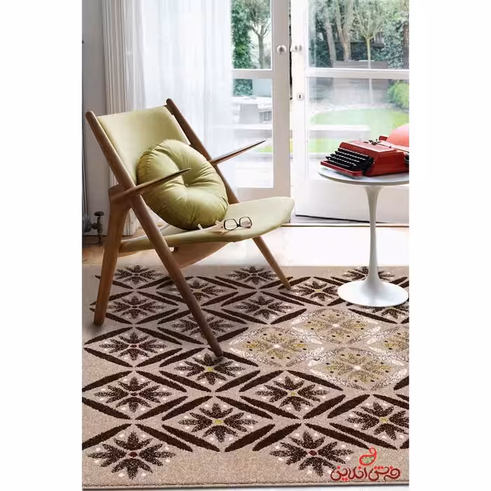 فرش  ماشینی ساوین طرح رایان شکلاتی