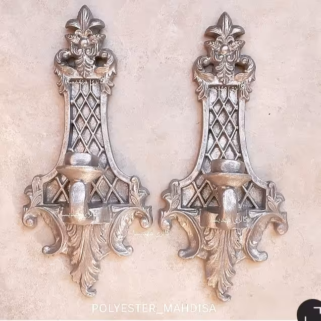 شمعدان دیواری شمعدان دیوارکوب سلطنتی  ارتفاع 35سانت