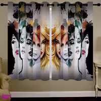 پرده مخمل رنس مدل C34-50028 ارتفاع 190 سانتی متر