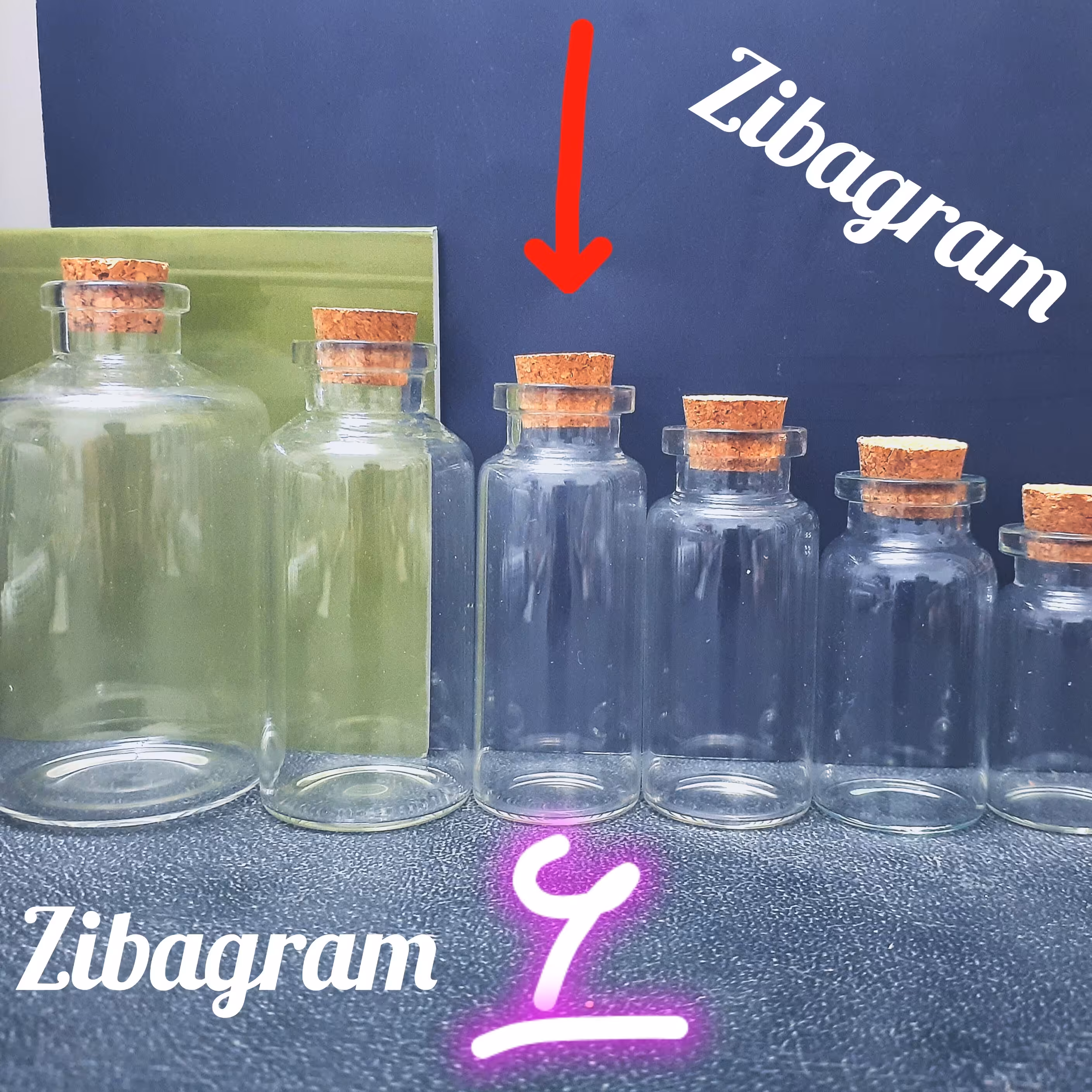 بطری 6 سانتی متری با درب چوب پنبه ای صدتایی