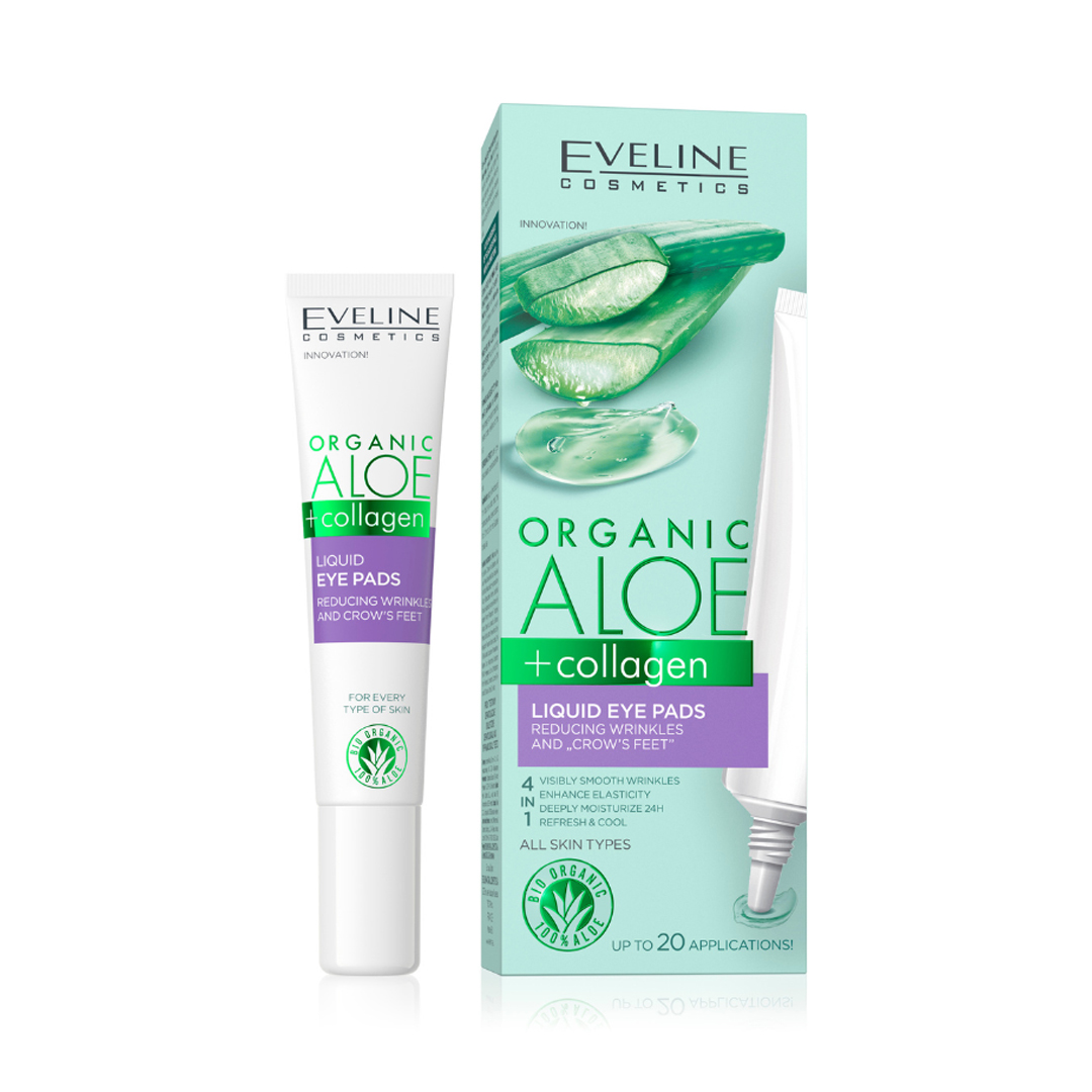 کرم دور چشم ضد چروک اولاین حاوی آلوئهورا و کلاژن مدل Organic Aloe 4 in 1 حجم 20 میلی لیتر
