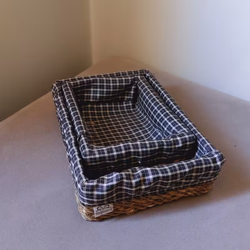 جانونی  حصیری دوتایی مستطیل رویه قابل شستشو  ابعادطول21 عرض17 ارتفاع6   