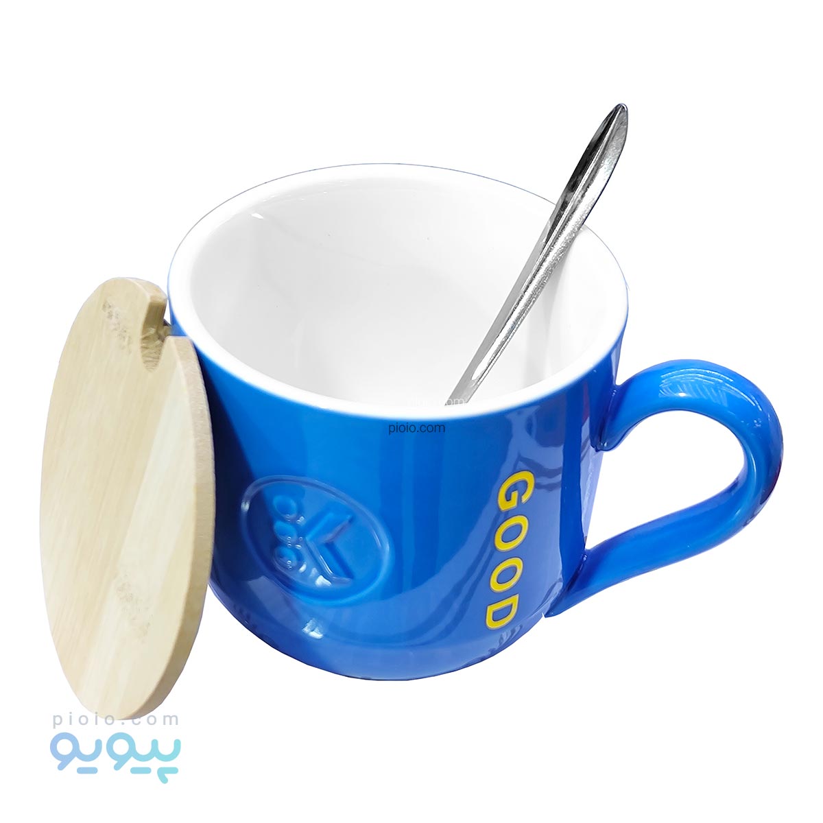 فنجان سرامیکی درب چوبی تک و عمده
