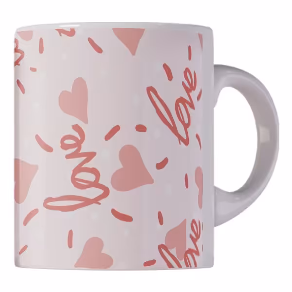 لیوان و ماگ سفید سرامیکی طرح لاو کد 1398 ارسال رایگان