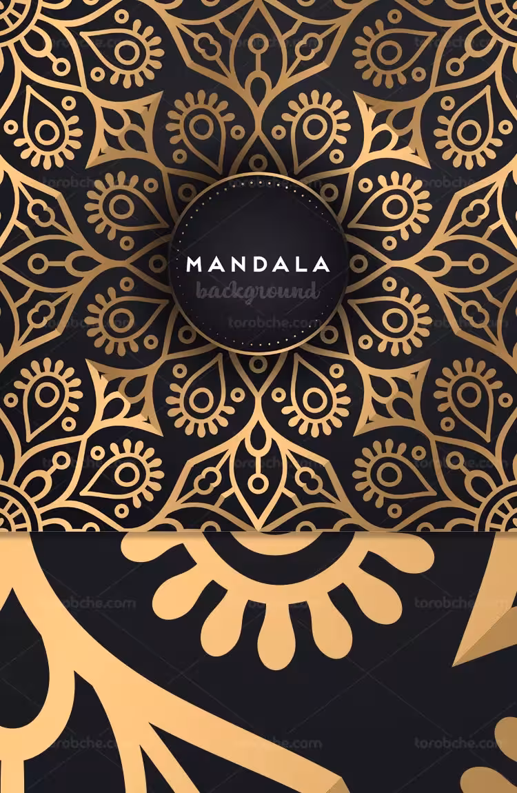 طرح پس زمینه ماندالا طلایی | گرافیک با طعم تربچه