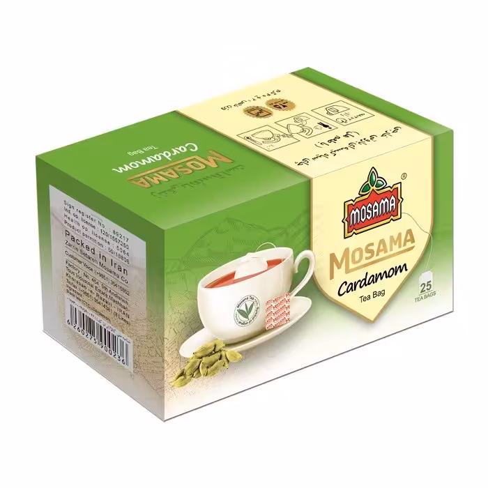 چای کیسه ای  با طعم هل مسما - بسته 25 عددی مقوایی