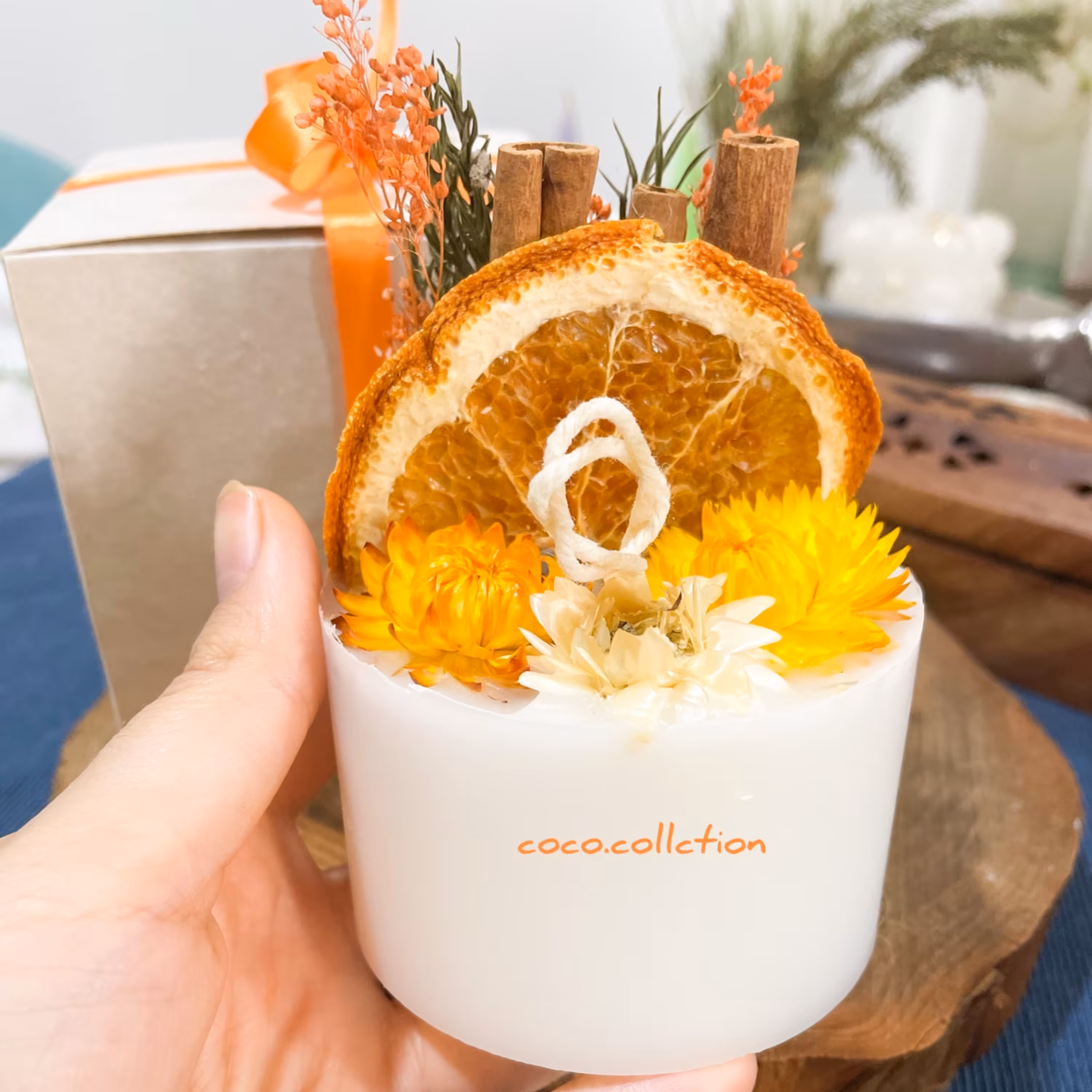 شمع پرتقال و دارچین