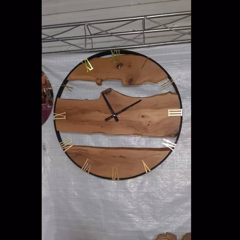ساعت دیواری چوبی رینگ چوبی 