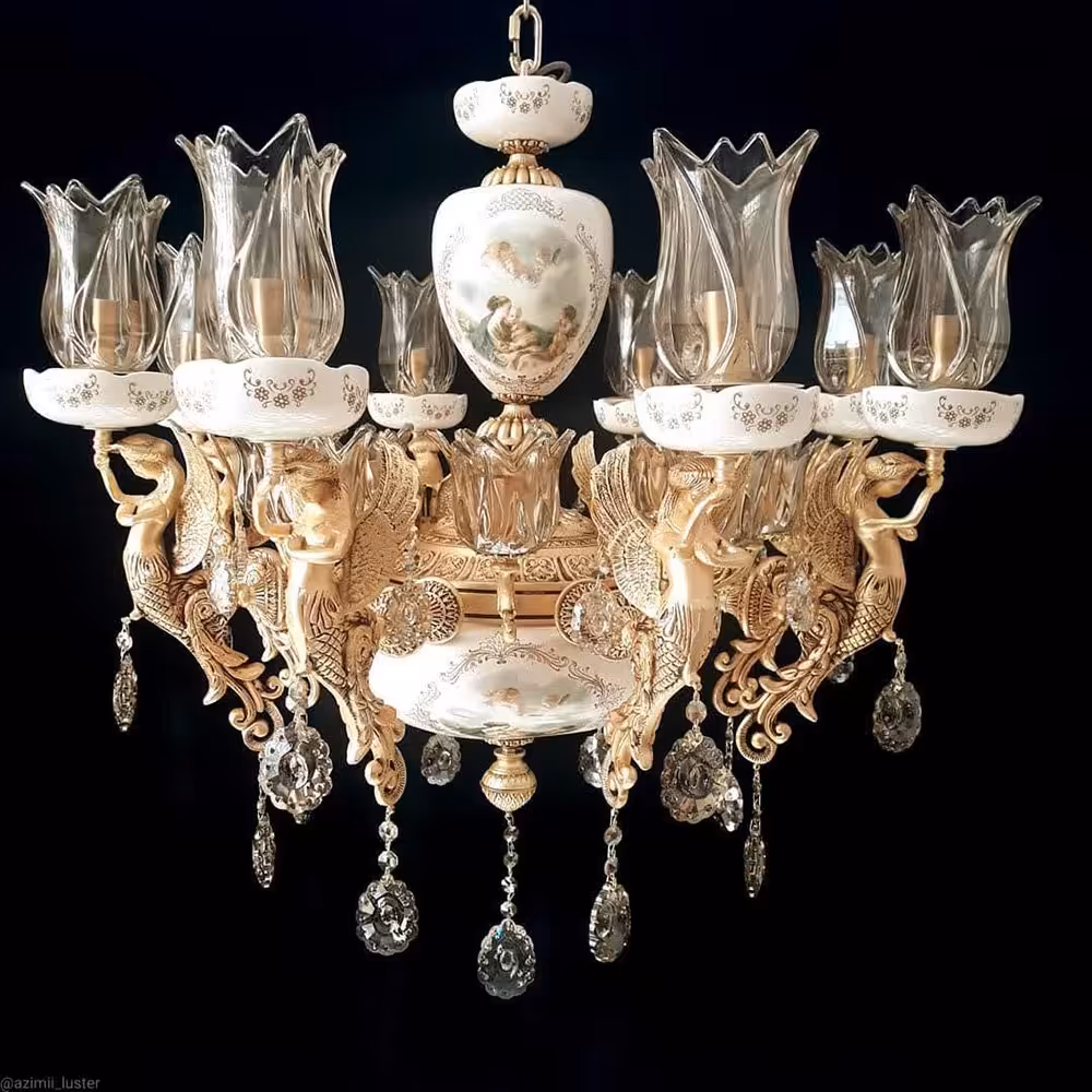 لوستر فرشته سرامیکی (برنز) 