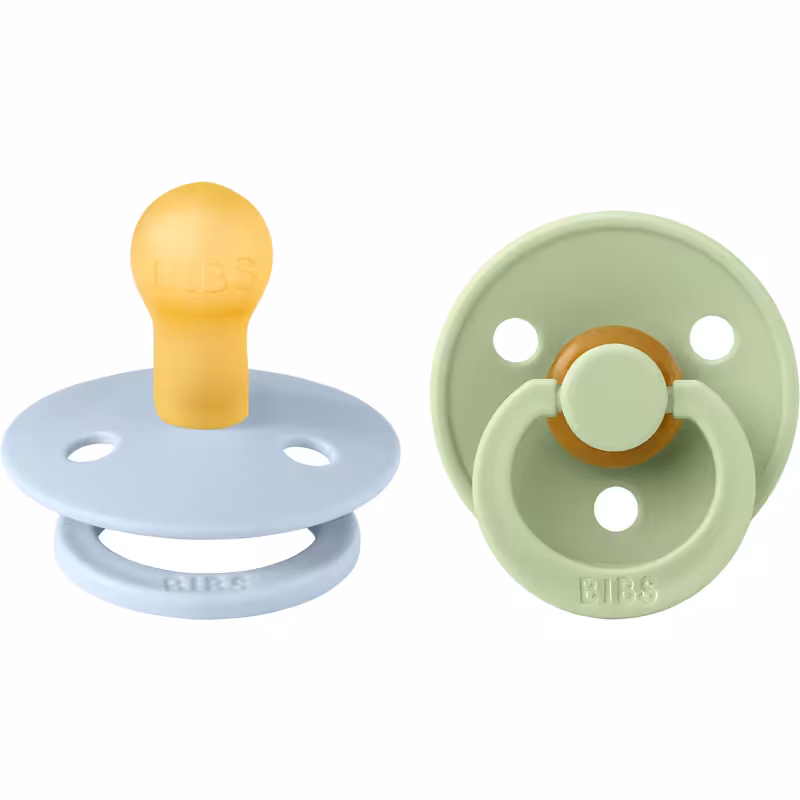 پستانک 2 عددی نوزاد 0 تا 6 ماه COLOUR آبی و سبز بیبس Bibs