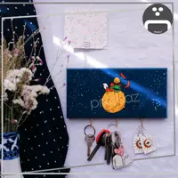 استند جاکلیدی و زیورآلات طرح شازده کوچولو پیکسل ساز/جنس چوبی و نقاشی شده،سایز20×10